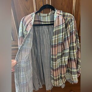 Free People Plaid Button-Front Shirt - Super Cute!